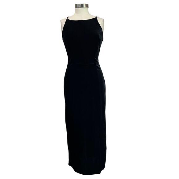 CDC Vintage Black Velvet Maxi Dress Size Small Y2K Whimsigoth Evening Gown - Picture 1 of 8